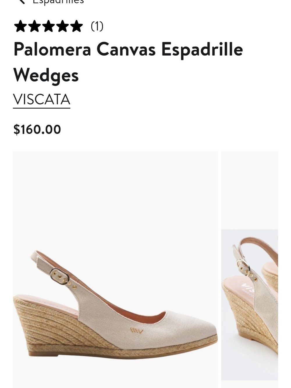 Viscata Palomera Slingback Espadrille Wedges in Beige